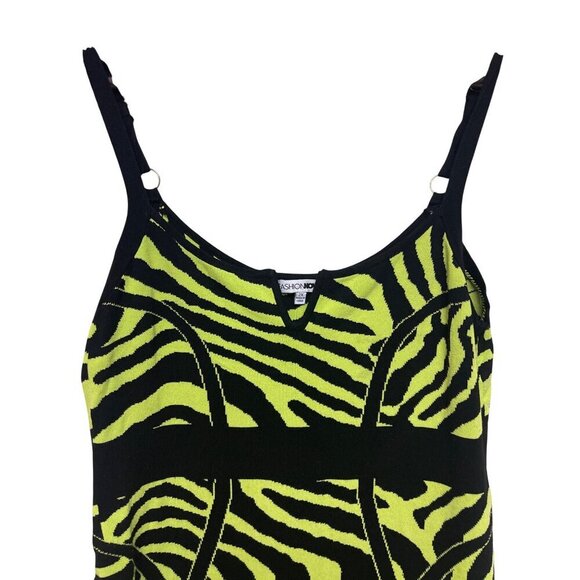 Fashion Nova Women's Wild Thing Lime Black Sweater Dress Knit Size 2X - Picture 3 of 10